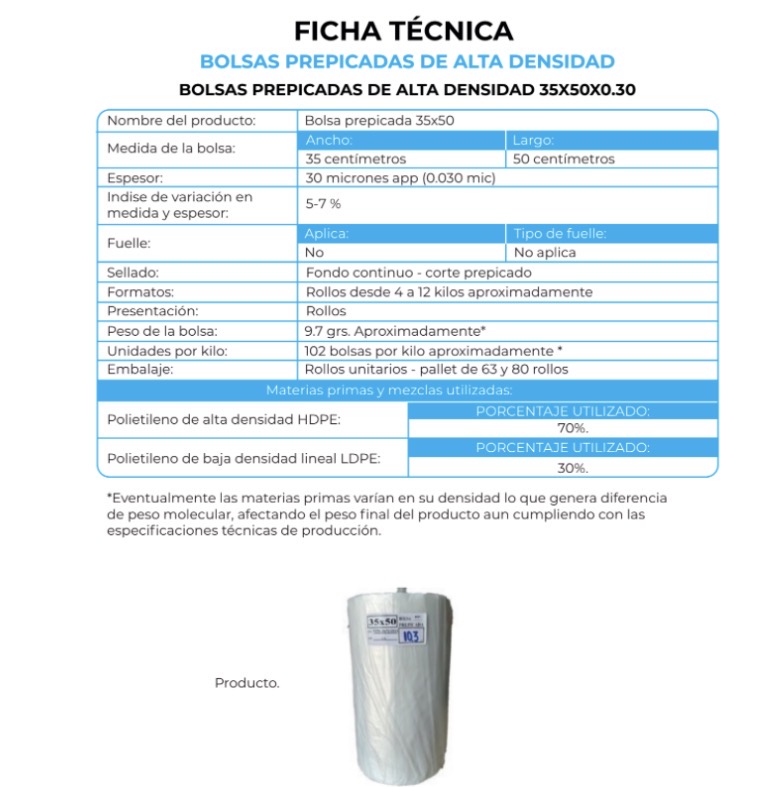 BOLSA PREPICADA 35X50X10K